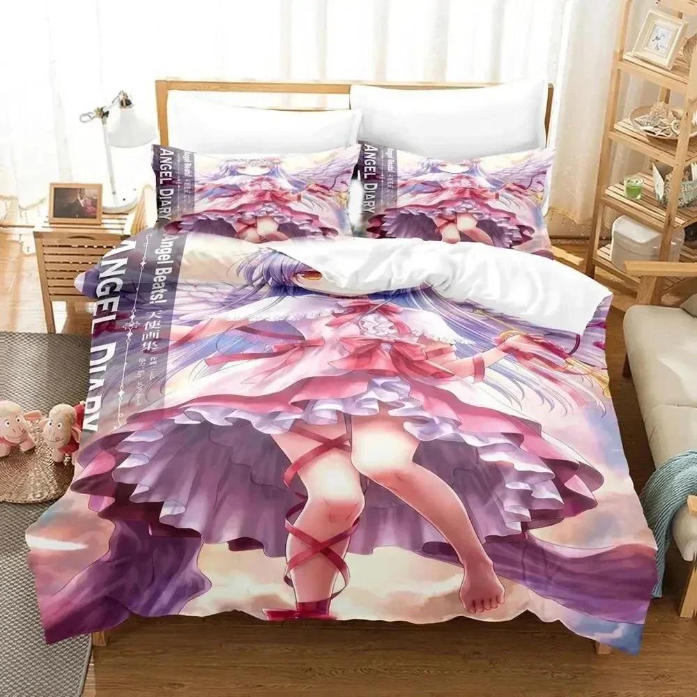 3D-принт аниме Angel Beats Постельное белье Пододеяльник Постельный комплект Одеяло Чехол Наволочка Одеяло King Queen Size Постельное белье для мальчиков и взрослых