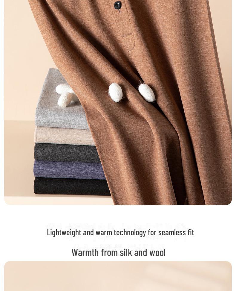 Мужские теплые шерстяные леггинсы с бархатной подкладкой - зимние брюки, защищающие от холода