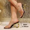 Fashion Summer Women Pumps Sandals PVC Jelly Slippers Open Toe High Heels Women Transparent Slippers Shoes Heel Clear Sandals