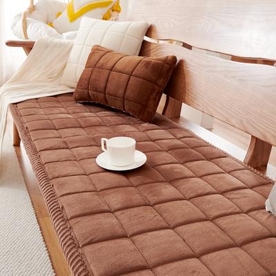 Плюшевая утолщенная нескользящая диванная подушка в клетку на осень и зиму, теплая и простая ткань для гостиной, дивана из массива дерева