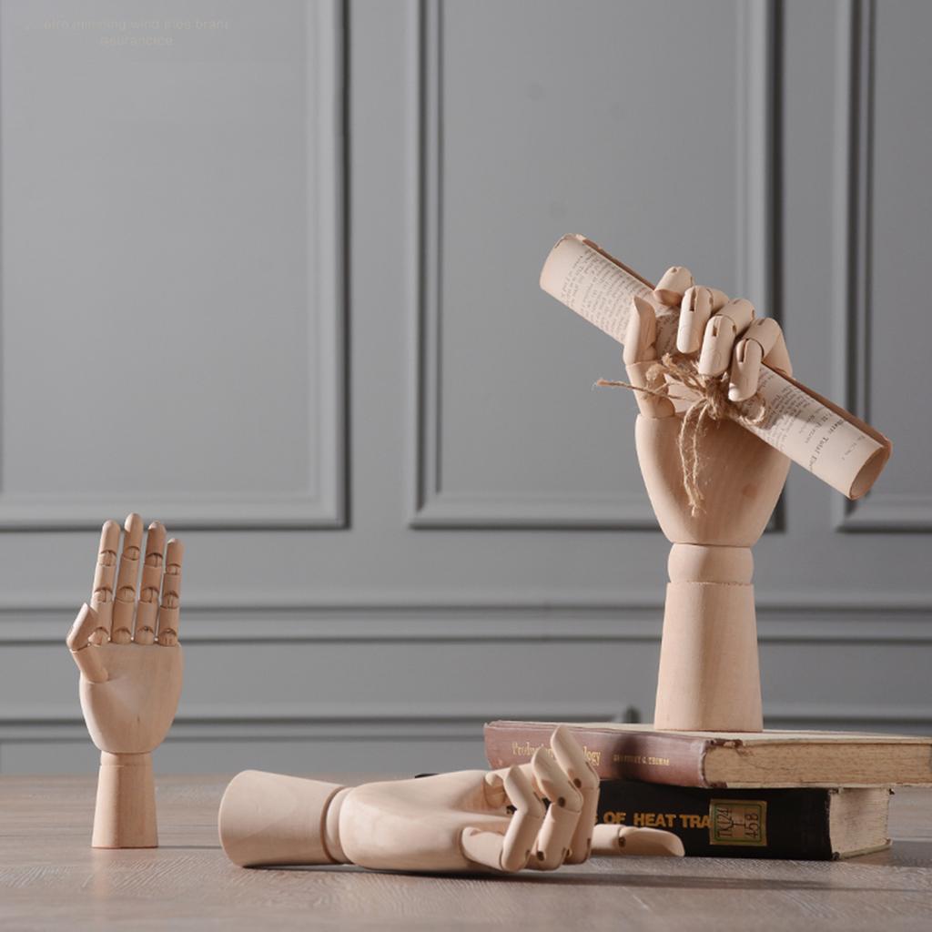 Jointed Hand Plant Holder Flexible Eye Catching Wooden DIY Plant Accessories Decor for Bedroom