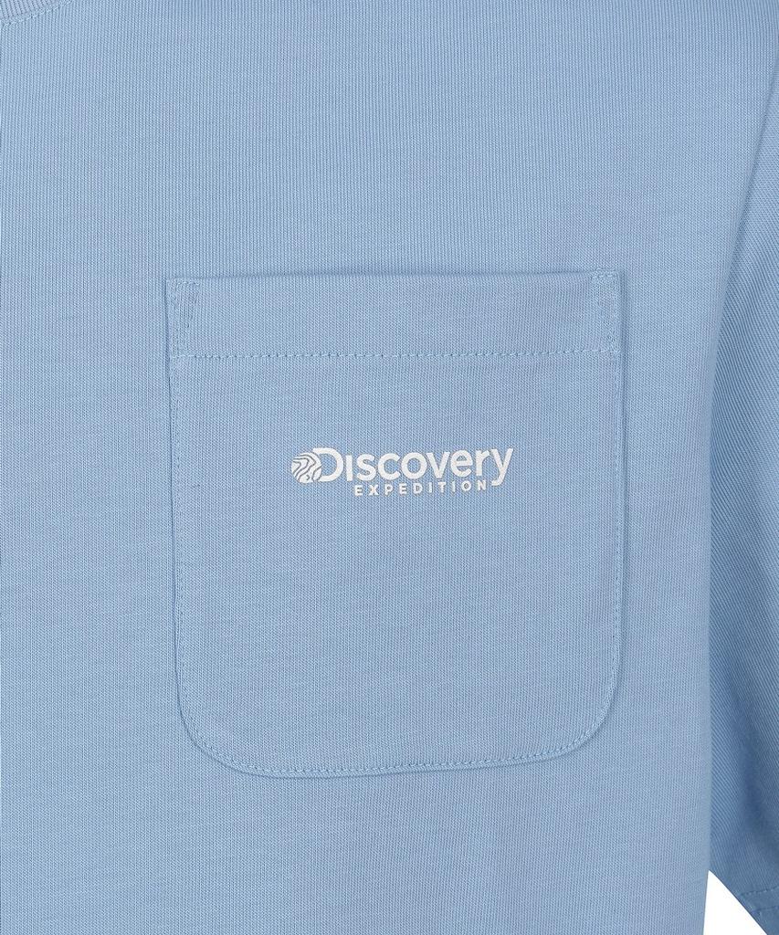 DISCOVERY EXPEDITION Однотонная футболка с графическим принтом «Облако», с коротким рукавом (синий)