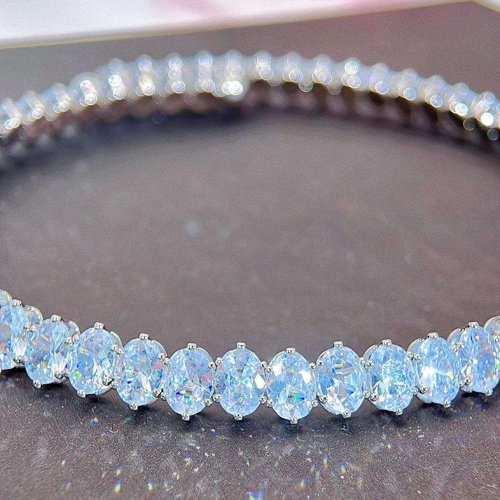 CMM 2 шт. Высокое качество свадебный комплект ювелирных изделий сверкающий овальный AAA CZ цирконий регулируемый открытый круглый колье-колье браслет для женщин