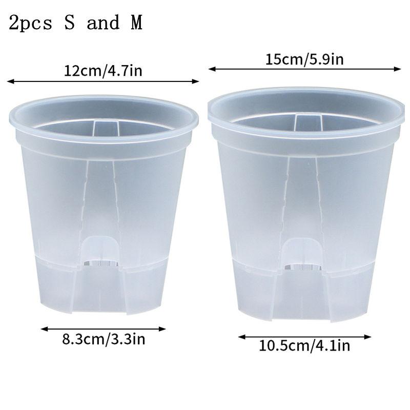 Горшок для цветов для хранения воды Прозрачный горшок для бонсай Горшок для растений Фаленопсис Дышащий Гидропонный горшок Самопоглощающий Ленивый горшок