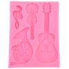Guitar Shape Silicone Mold Chocolate Fondant Cake Decoration Mold for Home Bakery Kitchen