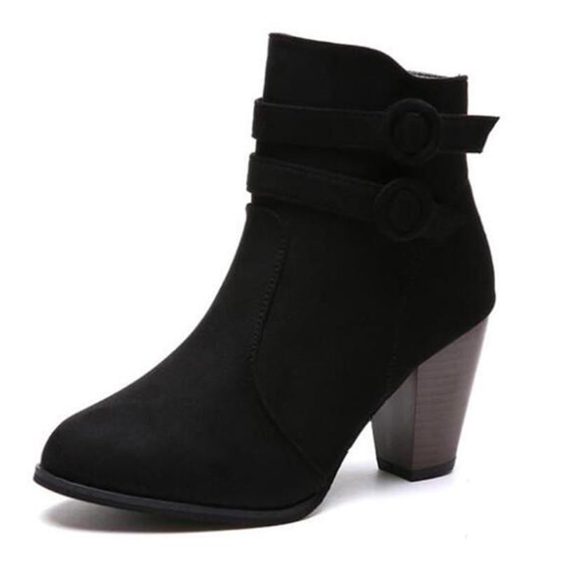 Женские ботинки на открытом воздухе на блочном каблуке, весенне-осенне-зимняя винтажная женская обувь на высоком каблуке