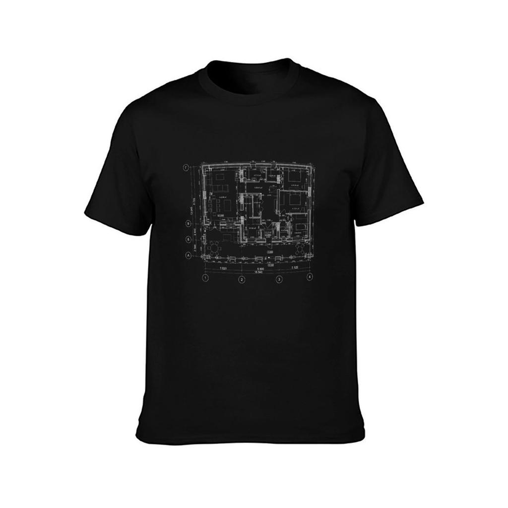 Detailed architectural private house floor plan, apartment layout, blueprint. Vector illustration T-Shirt