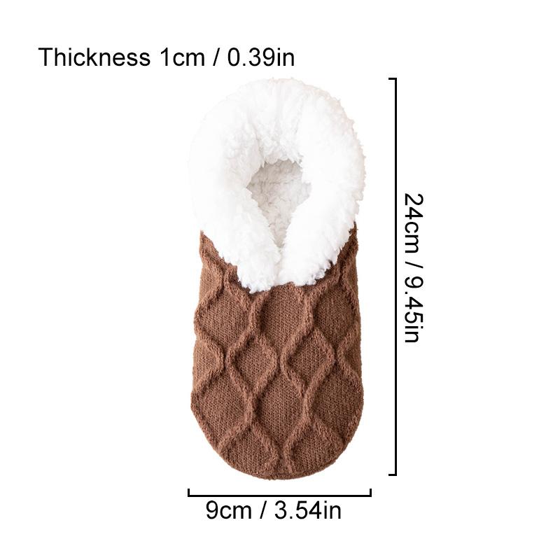 1 пара утолщенных теплых нескользящих носков для пола, бархатная обувь для домашнего использования, женская зимняя обувь