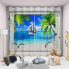 2 панели Пляж Чайки Парусник Морской пейзаж Печатные шторы Простые Современные шторы Для Гостиной Спальни Кухни Ванной Окна