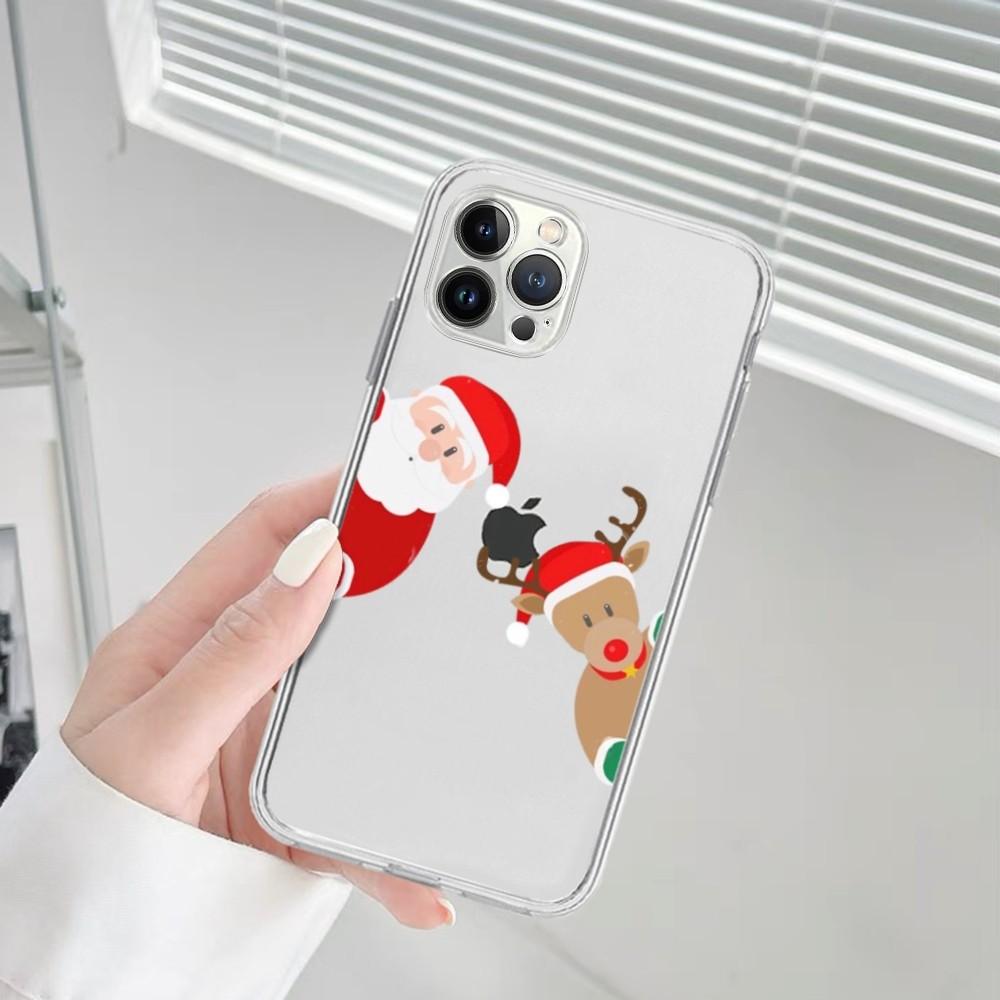Рождественский коврик для мыши для iPhone 16 15 14 13 12 Mini 11 Pro XS Max X XR SE 6 7 8 Plus Мягкая силиконовая крышка