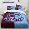 Soccer Emblem Custom Name Pattern Bedding Quilt Set Quilt Cover Pillowcase Home Birthday Gift(1 * duvet cover + 2 * pillowcase, without core)