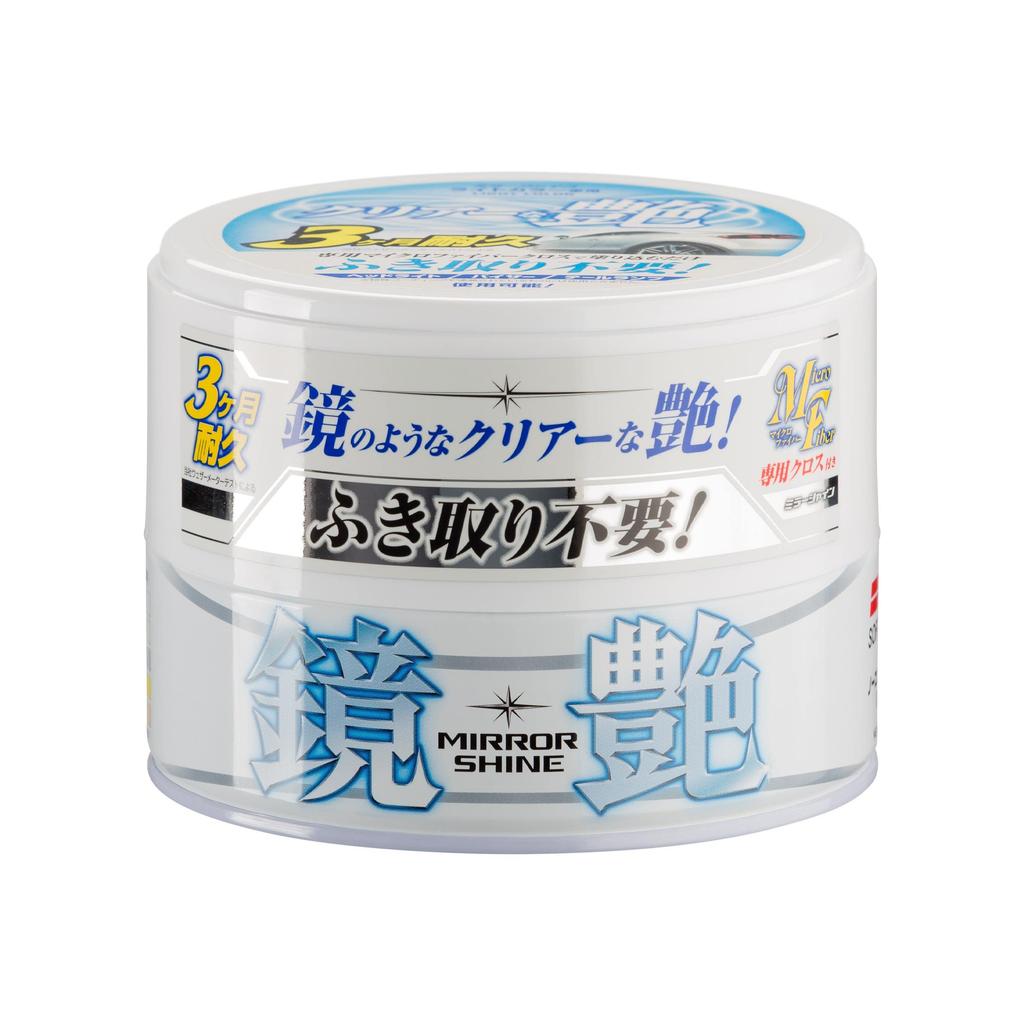 SOFT99 Твердый воск Mirror Shine для защиты и полировки автомобилей Включает салфетку из микрофибры Светлые автомобили, краска, (Код товара 00373)