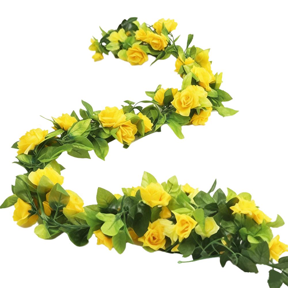 6 Color Artificial Flower Vine 2 3M Length 9 Silk Flowers Wedding Home Decor for Arch Wall Chair Back TV Cabinet Foyer Decor