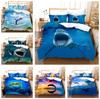 3D Marine Animal Household Bedding Set Single Double Bed Full Size Pillowcase Quilt Cover 2/3pcs Boys Men Gift
