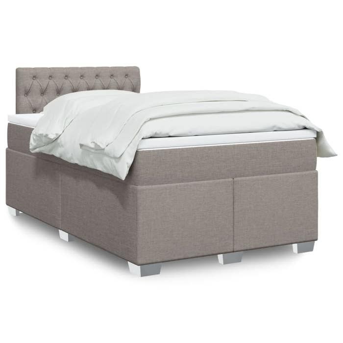 Maison Exclusive - Sommier à lattes de lit avec matelas Taupe 120x200 cm Tissu