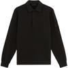 Solid Color Button Straight Fit Long Sleeve Polo Shirt Men Tops Black 8115649F7-V0029
