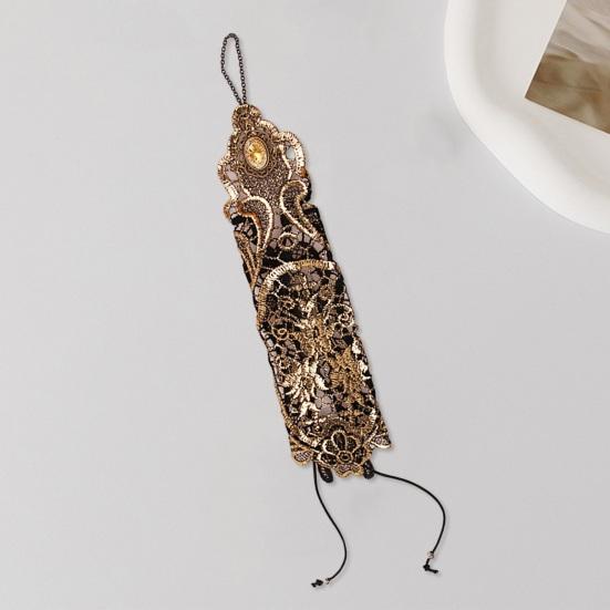 1 шт. женские перчатки для косплея с ажурным кружевным цветочным узором, регулируемые на шнуровке