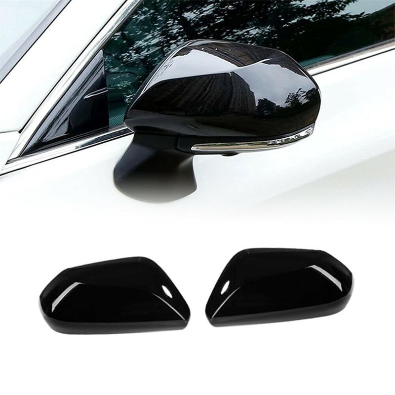 Replacement Rearview Side Mirror Covers Cap for Toyota Camry 2018 Carbon Fiber Gloss Black Car Side Mirror Cover