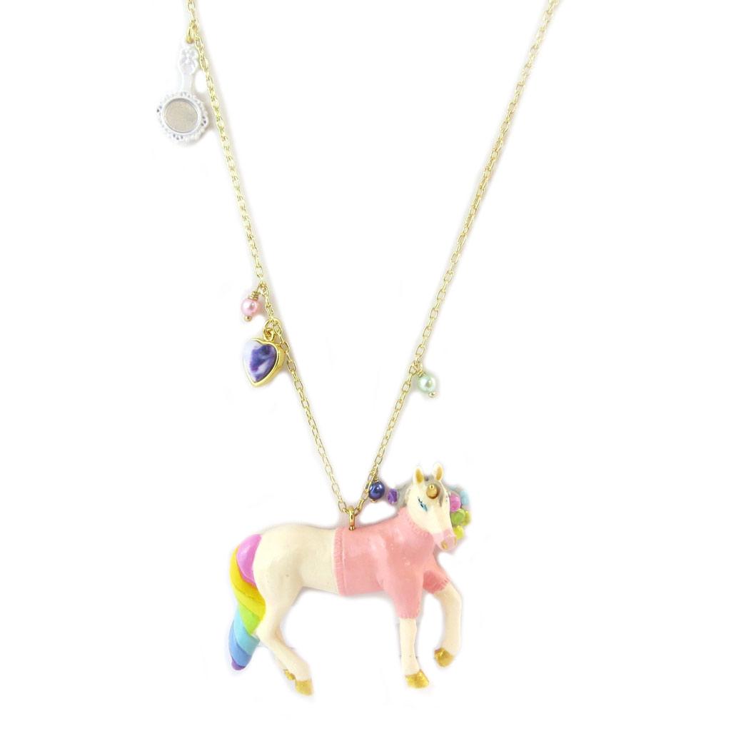 Les Trésors De Lily [P2001] - Handmade Necklace / Necklace 'Monde Merveilleux' (Unicorn) Multi-colored Gold