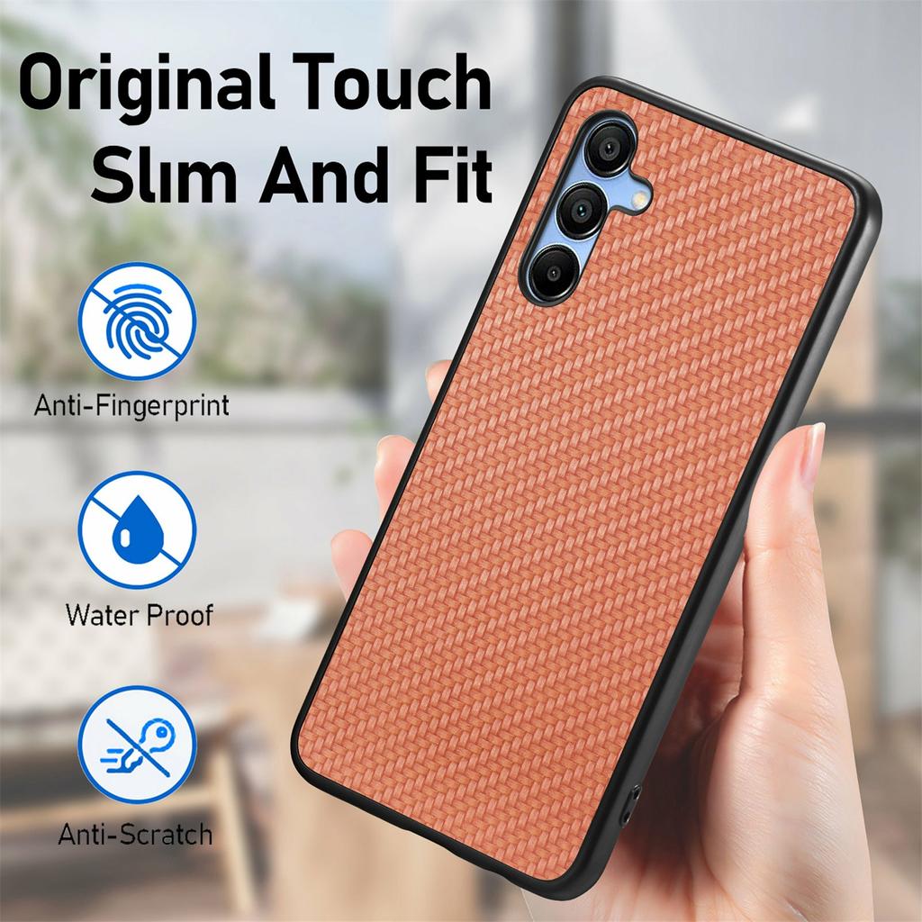 For Samsung Galaxy A16 4G/5G Case Carbon Fiber Texture PU+PC+TPU Phone Cover