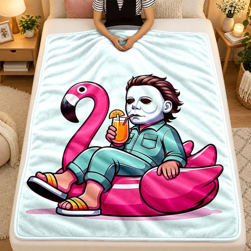 Flannel BlanketHorror Movies Warm Soft Throw Blanket for Indoor Sofa Bed Living Room Use