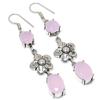 Natural Pink Chalcedony Gemstone 925 Sterling Silver Jewelry Earring 2.72" T7R39