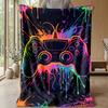 Neon Game Controller Art Theme blanket Lightweight Warm Flannel Blanket Decorative Throw Blanket for Home Decoration