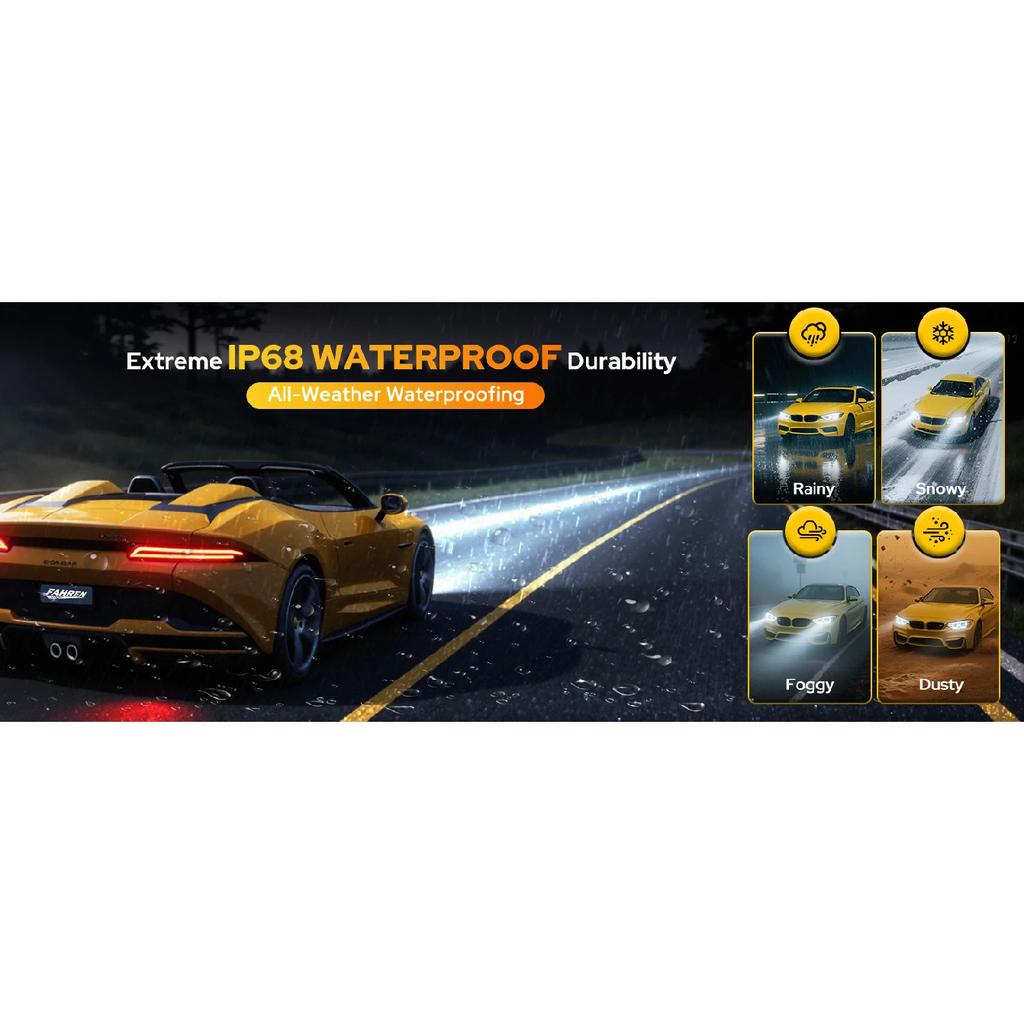 2PCS H4 LED Light Bulbs,9003 Headlight High/Low Beam Driving,Fog & Spot Lights with 50000 RPM Turbo Fan,6500K IP68 Waterproof