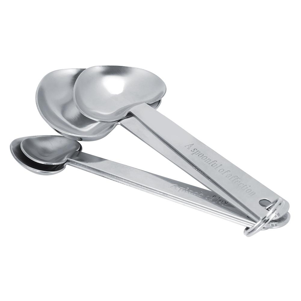 Мерные ложки из нержавеющей стали в форме сердца, совок, инструмент для выпечки, кухонная утварь