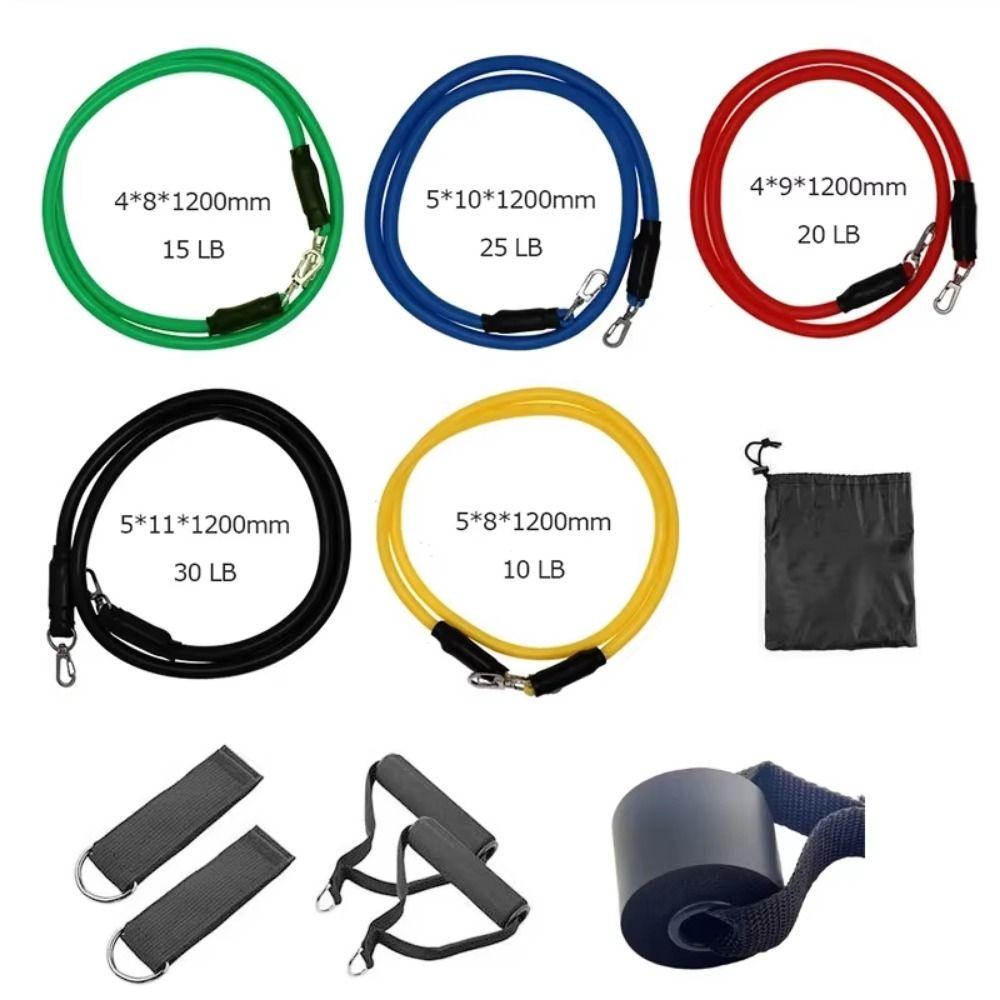 11Pcs/Set Portable Resistance Band Set Durable Elastic Training Band Fitness Training
