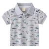 Summer Toddler Boys Cute Cartoon Dinosaur Print T-shirt Short Sleeve Cotton Tops Turndown Collar Children Graphic Top Tees Kids Outfits 1-6T