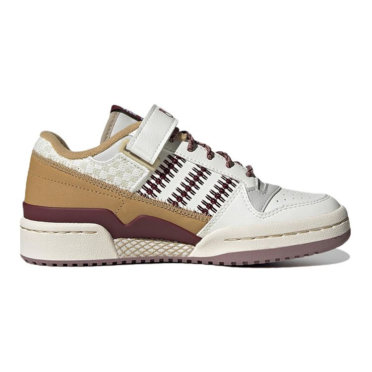 adidas Originals Forum Low Кожа Повседневные Прочные Низкие Детские Кеды для Скейтбординга Детские Кроссовки Белый Желтый IF2578