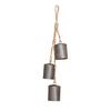 Christmas Bell Pendant Rustic Metal Hanging Decorative Bell with Jute Rope Vintage Wind Chimes Wall Hanging for Home Decor