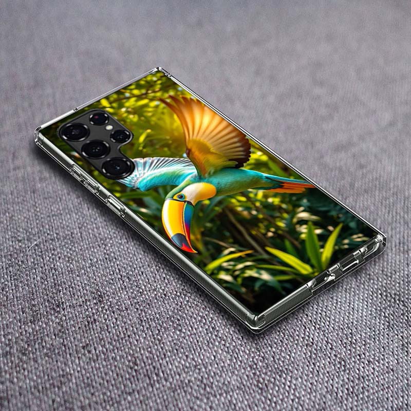 Чехол для телефона Тукан-клёв для Samsung Galaxy S24 S23 S21 S20 FE S22 S26 Ultra S25 Edge S10 Plus Прозрачный ТПУ Чехол Оболочка C
