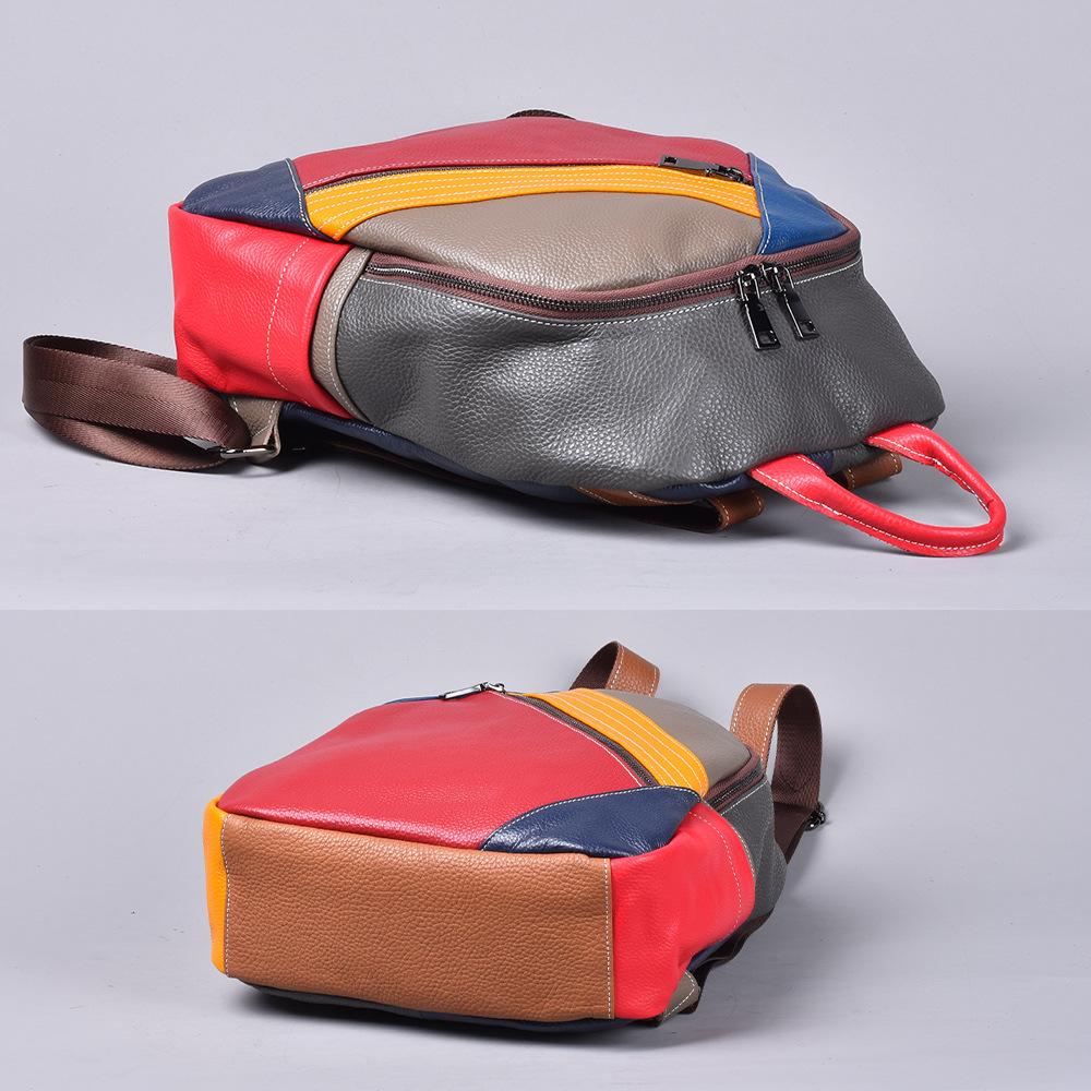 Женская сумка из натуральной кожи, рюкзак из натуральной кожи, повседневная сумка, цветной рюкзак для улицы