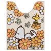 Senko Snoopy Цветочный Туалет 80 x 60 Персонаж и Животное 66936 Коврик, Прибл.. см, Оранжевый, Дизайн,