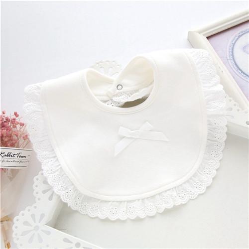Baby Bibs For Girls 100% Cotton Newborn Princess Lace Bow Baby Bibs Cute Girls Boys Burp Cloth Infant Saliva Towels 0-2Y