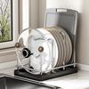 Practical Multi Layer Pot Lid Storage Rack Rustproof Drain Pot Lid Holder Large Capacity Vertical Cookware Holder Cabinet