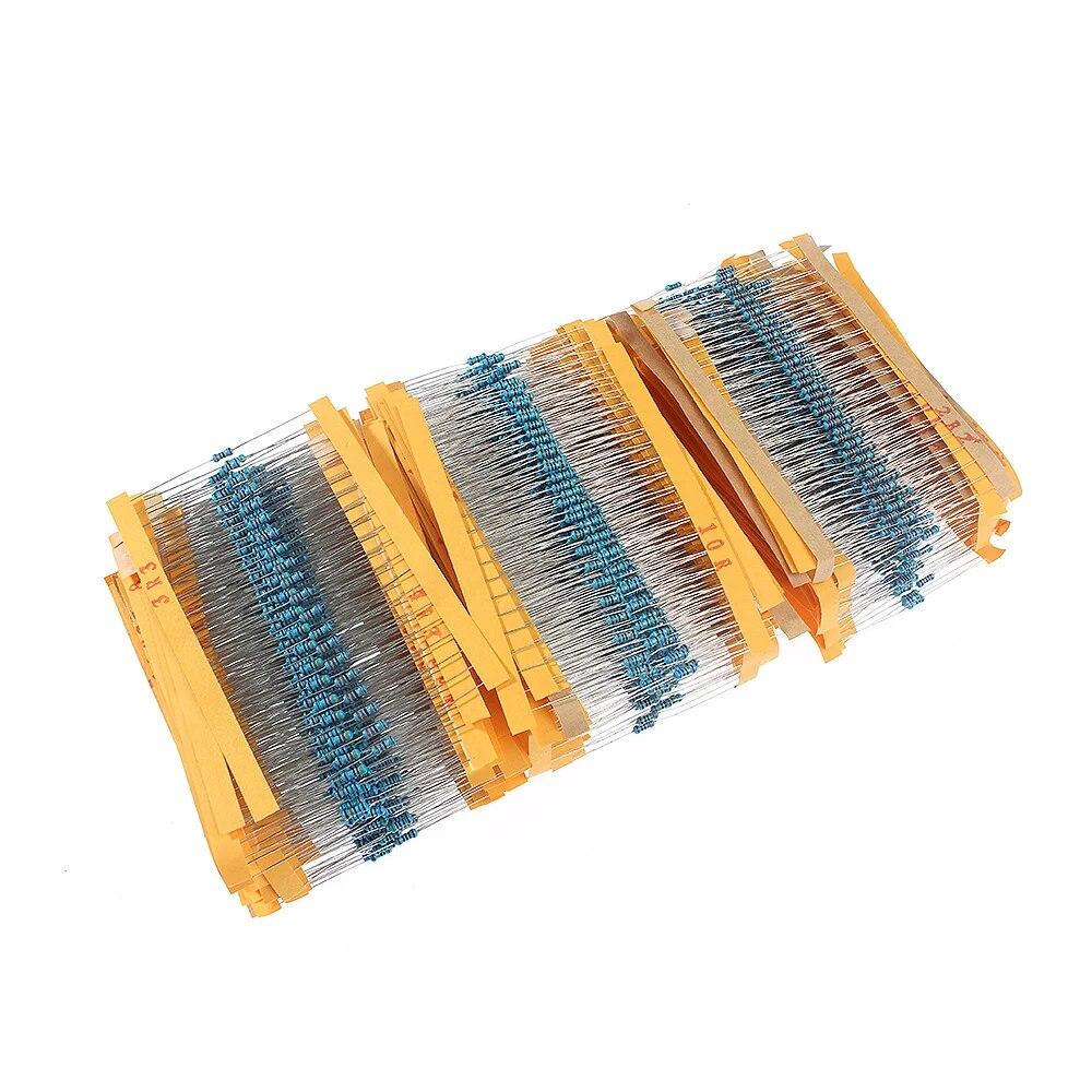 2600 шт./лот, 130 значений, 1/4 Вт, 0,25 Вт, 1%, металлопленочные резисторы, набор комплектов резисторов в ассортименте