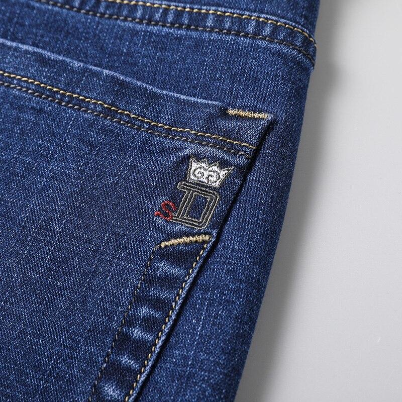 Mens Jeans  Business Regular Straight Full Lenght Jean Casual Denim Trousers Elasticity Stretch Fabric Pant   LY2012