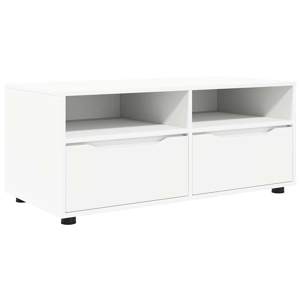 TV Cabinet with Drawers White 100 x 48 x 43 cm Engineered Wood