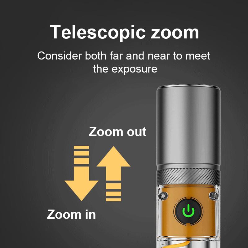 Портативный фонарик с двумя лампами, дышащий фонарик, масштабируемый фонарь, водонепроницаемый фонарик, уличные фонари для кемпинга, мощный прожектор
