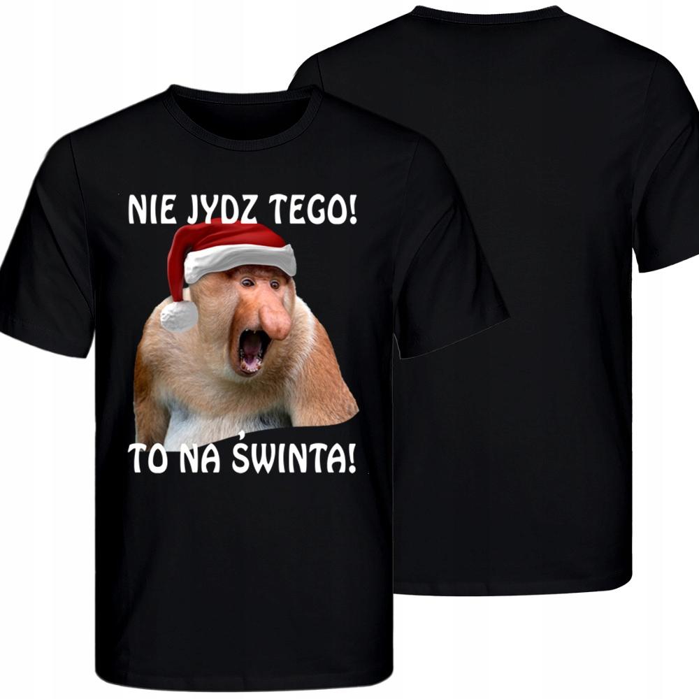 Koszulka Świąteczna z Nosaczem memy mem Śmieszna Nosacz Janusz Mikołaja XS