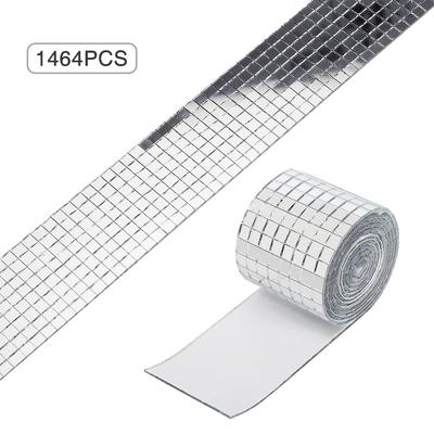 Самоклеящиеся мини-квадратные стеклянные зеркальные наклейки мозаичная плитка для рукоделия 5х5 мм 1464 шт