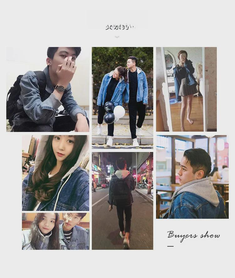 Мужская джинсовая куртка свободного кроя с капюшоном в корейском стиле: Модный, универсальный, красивый, с японским влиянием.