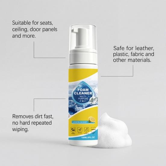 Foam Cleaner for Car Interior, Multi-Purpose Auto Leather Seat Care Kit, Effective Stain Remover with Fresh Scent