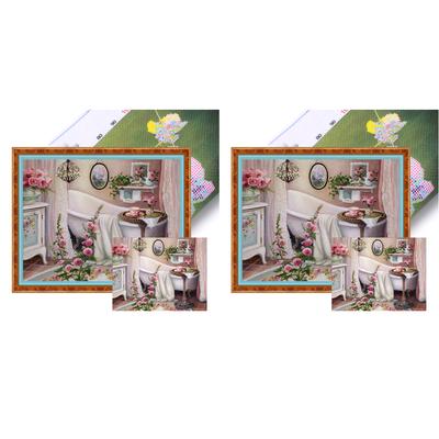 Эко-хлопковая нить с полной вышивкой, 11CT, набор для вышивки крестом для ванной комнаты, 50x40 см