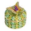 Handcrafted Enamel Butterfly Jewelry Case With Multi Functional Storage Space And Sturdy Metal Structure