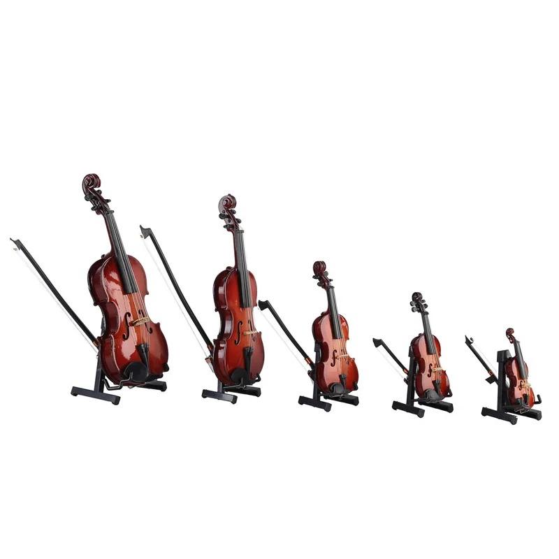 Новая игровая фигурка крошечной скрипки, Самый маленький в мире миниатюрный музыкальный инструмент, Аксессуар для кукольного домика или брелок, Подарки-приколы