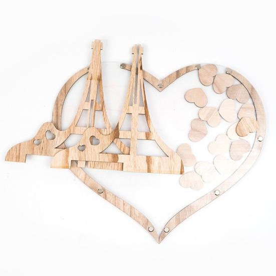 1 комплект деревянного украшения в форме сердца любви с ящиком для гостей, мини-сердечко, стабильная подставка, гостевая книга, альтернатива настольному столу для свадебного приема на День святого Валентина